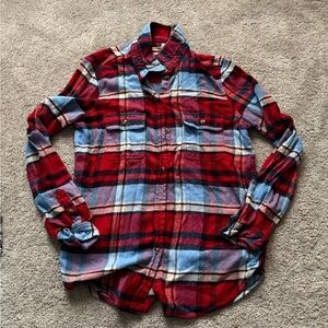 American Eagle Outfitters Red and Blue Flannel